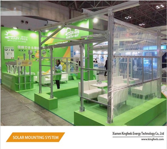La nueva estructura de aluminio para el invernadero se mostró en la PV Expo en Tokio