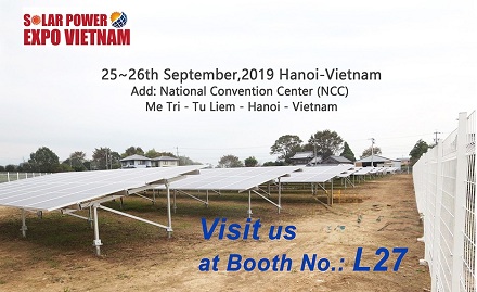 Una calurosa bienvenida a visitar nuestro stand L27 en Vietnam Solar Power Expo 2019